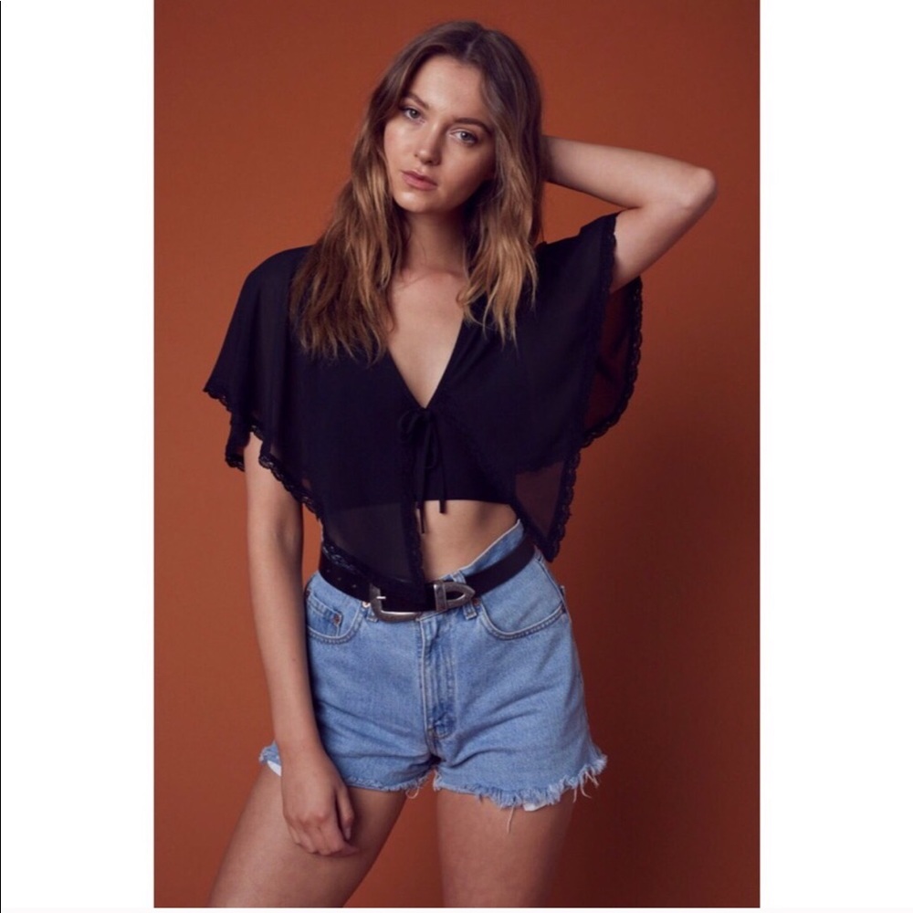 Cotton Candy LA Black Mesh Top